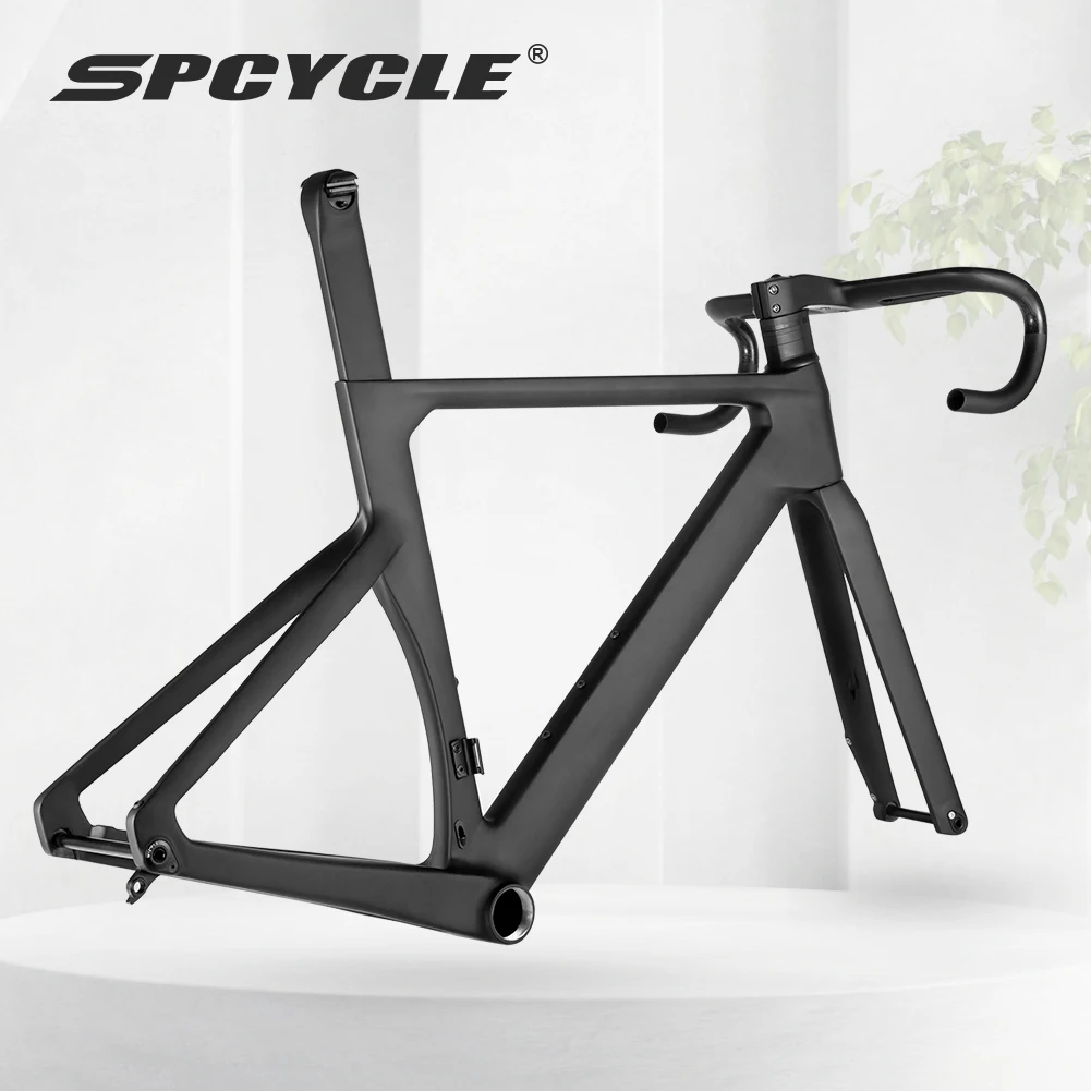 Spcycle 2024 New Aero Carbon Road Bike Frame Disc Brake Full Hidden Cable 700x32C Race Bicycle Carbon Frameset