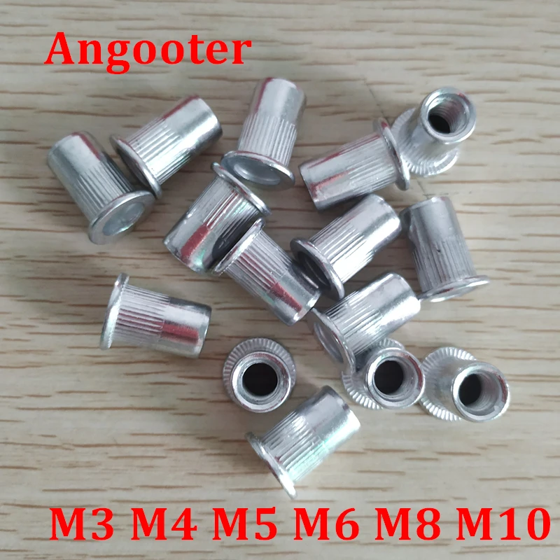 Aluminum Rivet Nut Rivetnuts M3 m4 m5 m6 m8 m10 aluminum alloy Rivnut Flat Head Threaded Rivet Insert Nutsert Cap Rivet Nut