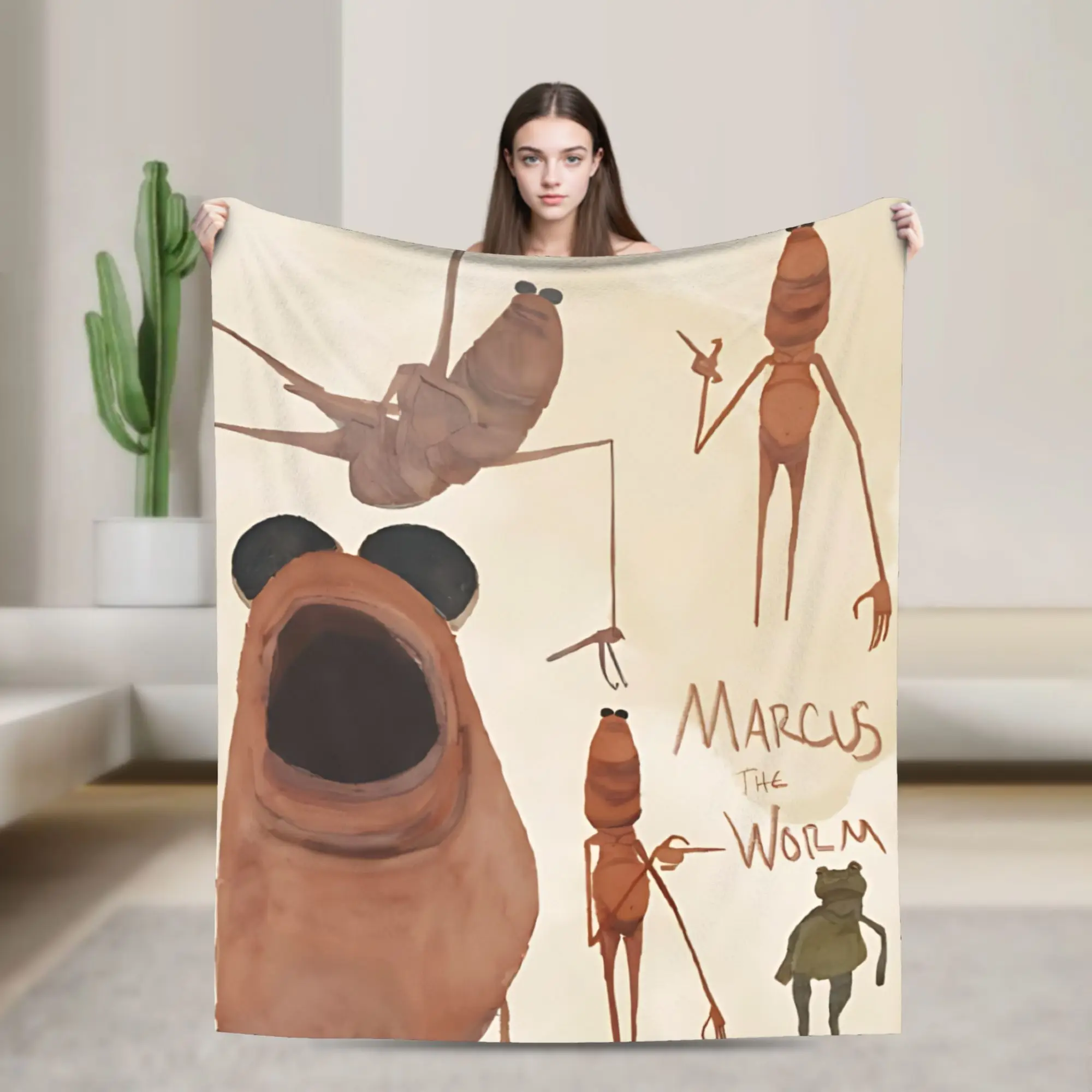 

Одеяла Marcus the Worm, фланелевое забавное теплое одеяло для дома, зимы