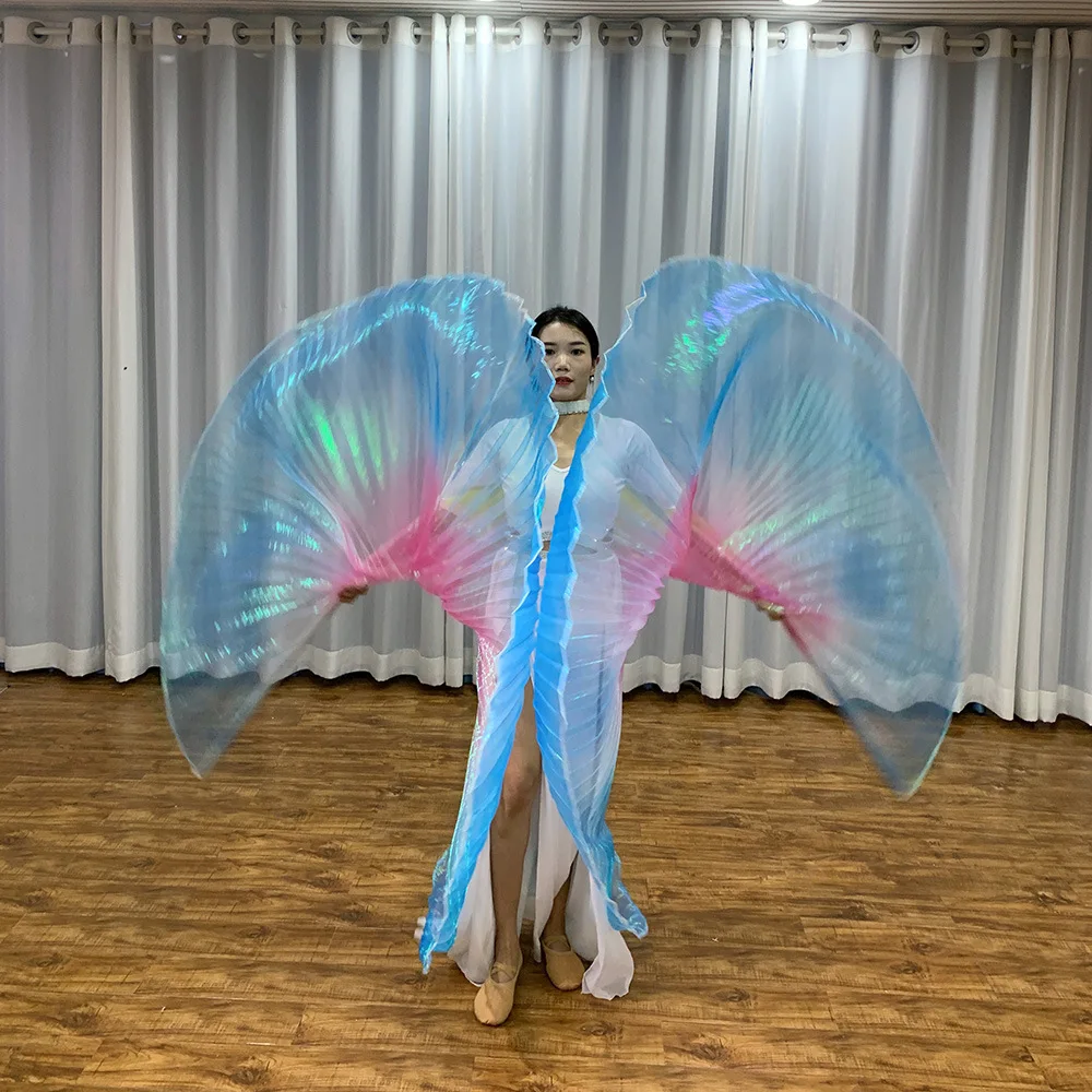 Aile de danse papillon transparente colorée pour femmes, ailes à 2022 degrés, accessoires de Performance pour la danse du ventre, 360