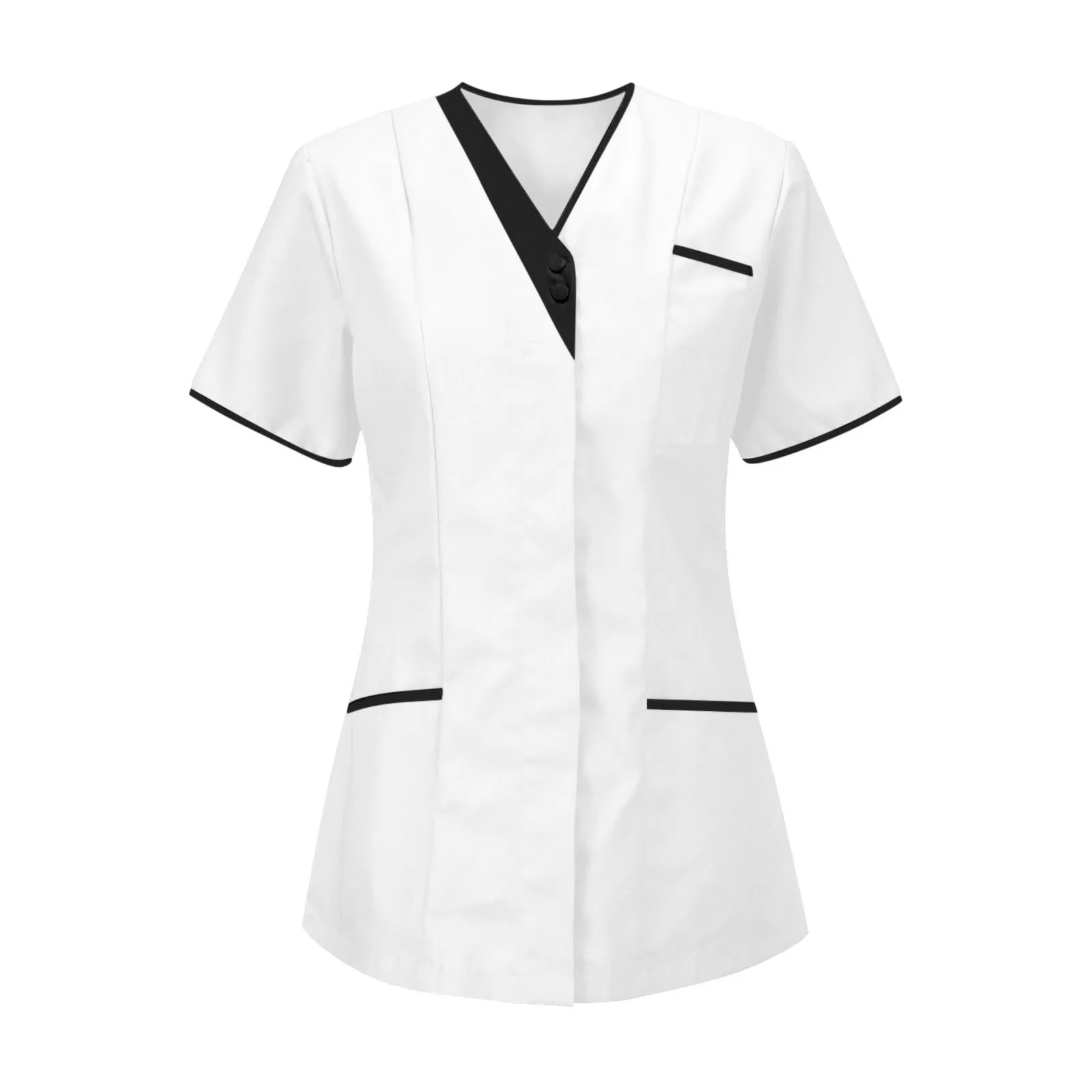 

Scrubs Medical Uniforms Women V Neck Short Sleeve Tunic Scrubs Tops Nursing Surgical Uniforms Healthcare Working Workwear Blouse