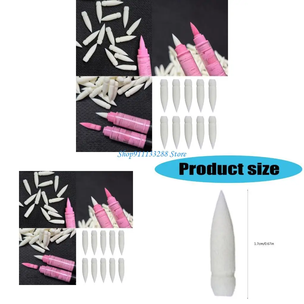 

G88D 10Pcs Liquid Acrylic Paint Marker Brush Tip Soft Nylon Bristles Tip for Drawing