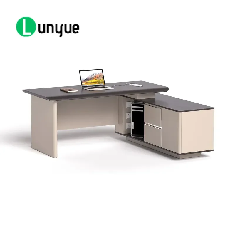 Modern Executive Desk Commercial Deluxe Manager Office Furniture Wooden Panel Design Style For Business Workspace