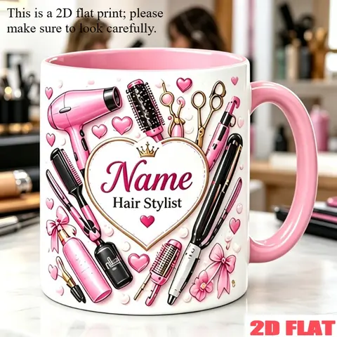 2D 1pc 11oz Personalized Hair Stylist Tools Coffee Mug, Gift for Hairdresser, Water Cup Hand Wash Only, Microwave Safe