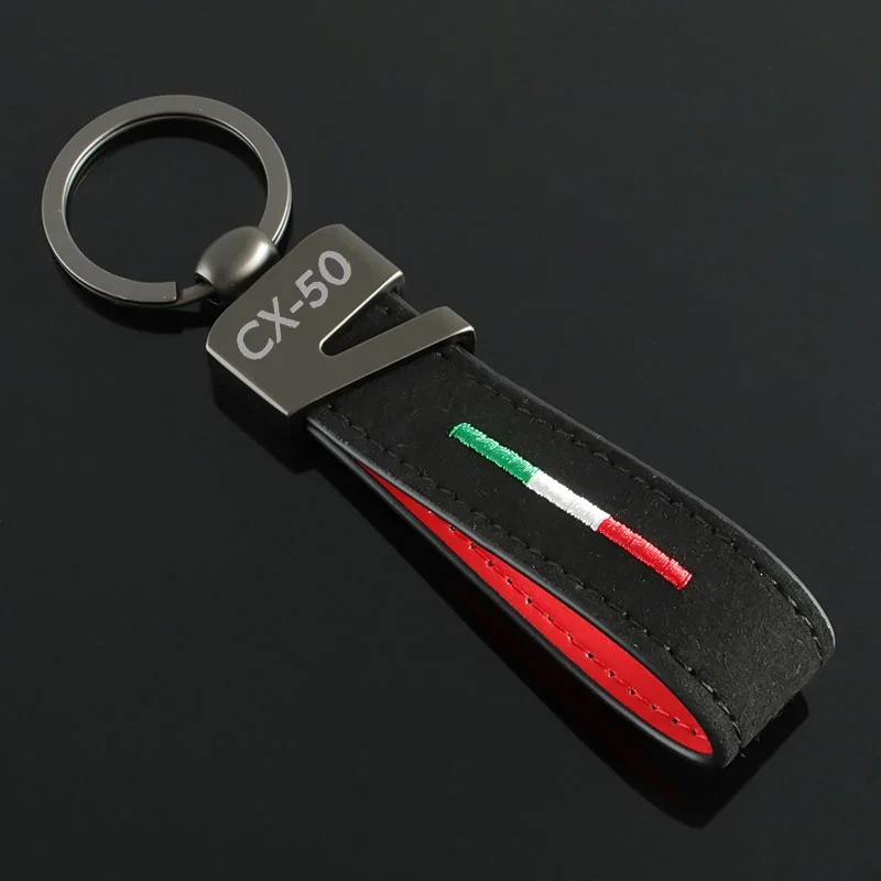 Suede For Mazda CX50 Logo CX3 5 CX8 RX8 BT50 Atenza Axela Speed Protege Car Keychain Metal Buckle Keyring Accessories