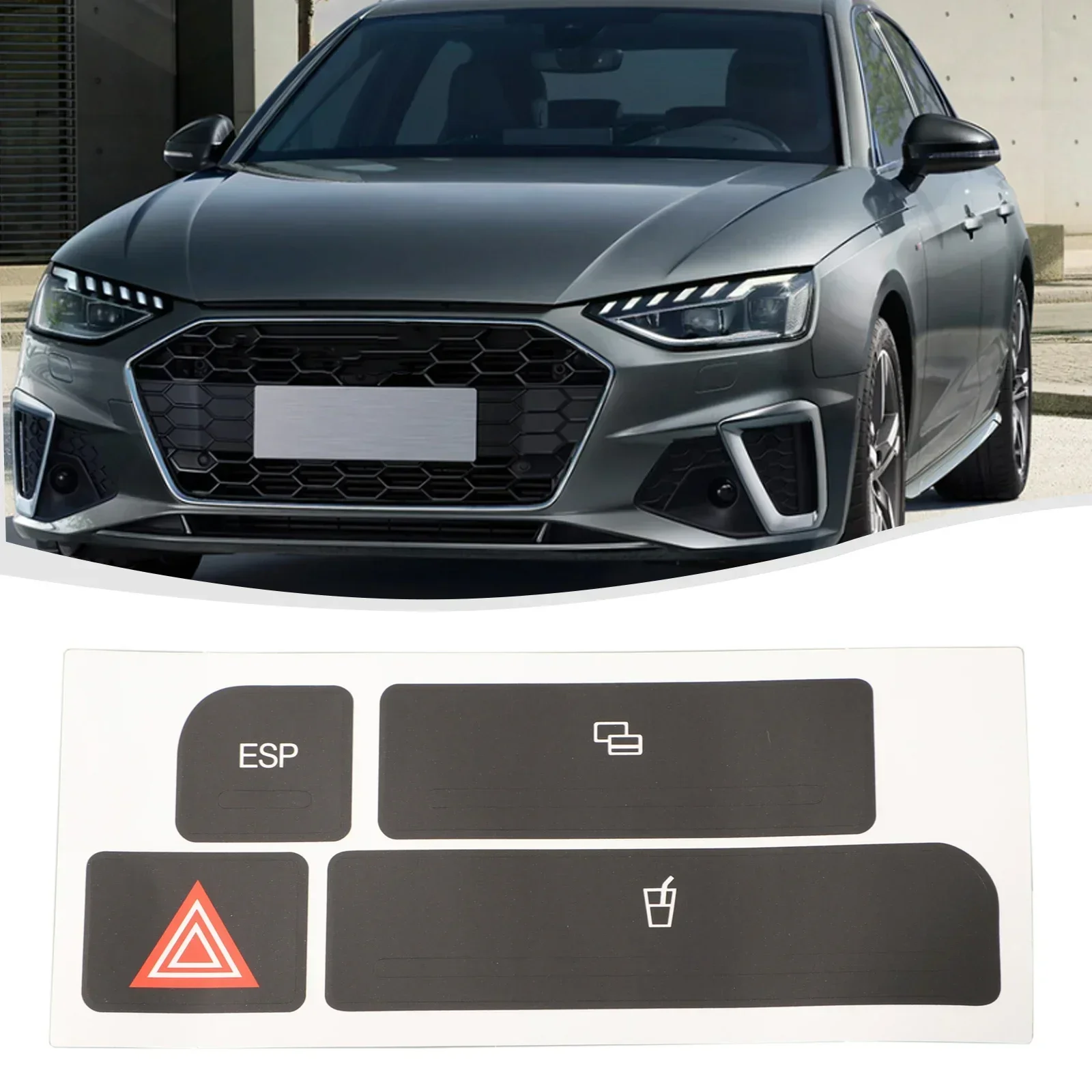 

Car Cup Holder Stickers Repair Worn Button Knob Switch For Audi A4 04-06 Emergency/Double Blinker Repair Stickers