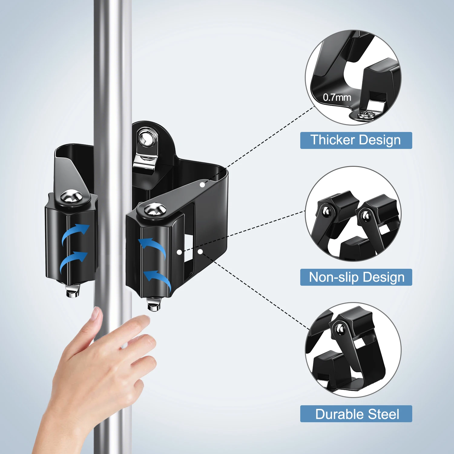 2/3/4-Piece Wall-Mounted Hooks Portable Mop And Broom Storage Hooks Strong load-Bearing Suitable For Home Bathroom Etc