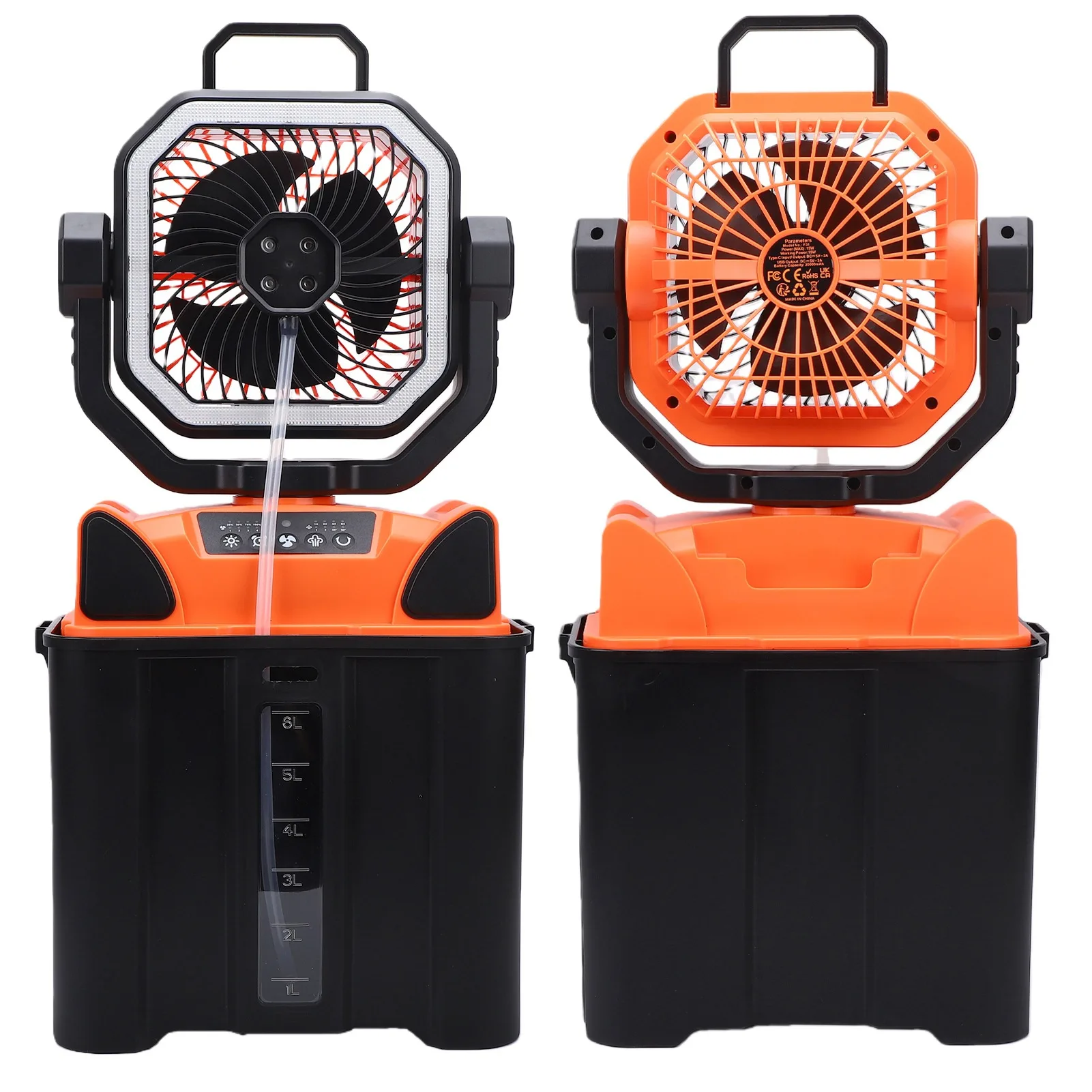 Rechargeable Camping Fan with 6L Bucket LED Light Remote Control 20000mAh Battery Powered Portable Camping Tent Fan for Outdoor - view 3