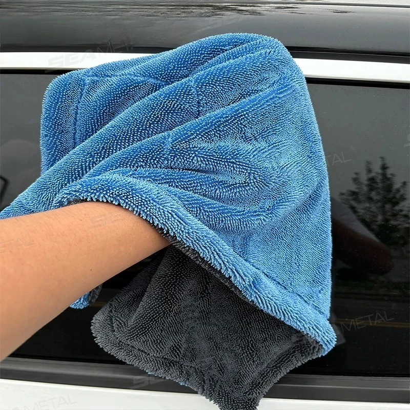 Car Cleaning Towel Double Sided Color Block Thickened Water Absorbent Lint Free Cloth Special For Auto Beauty Vehicle