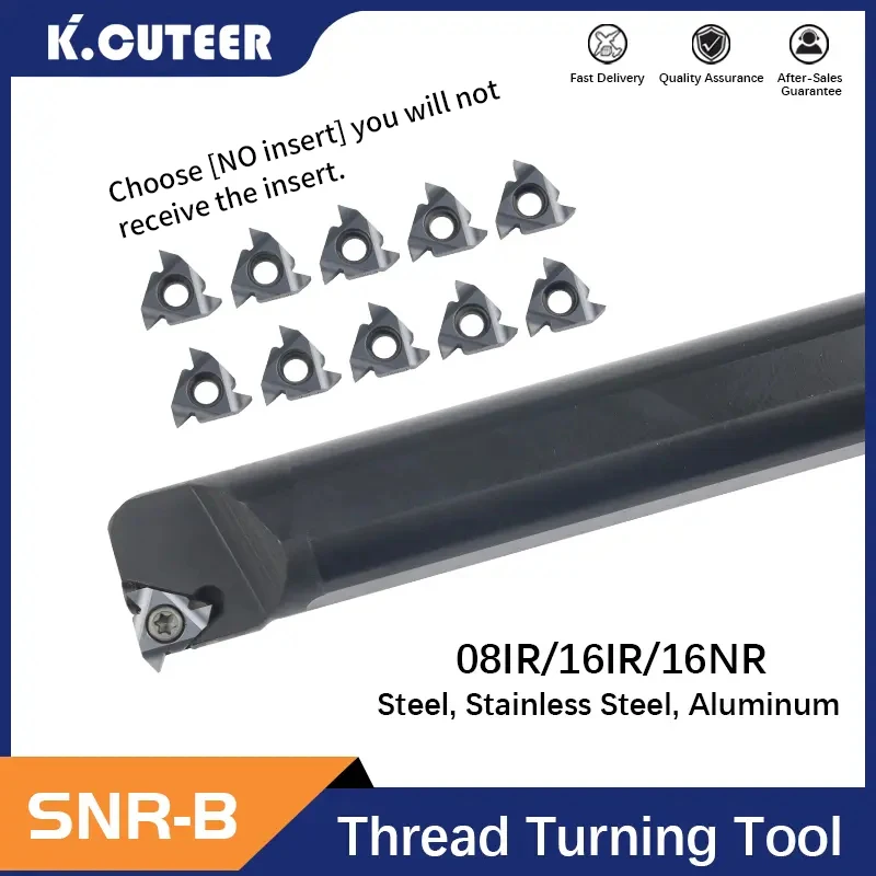 1PCS SNR0007K08-B SNR0025S16-B CNC External thread lathe tool 08IR/16IR/16NR KT1505/KT930S/PRC/IC880 Carbide inserts CNC Holder