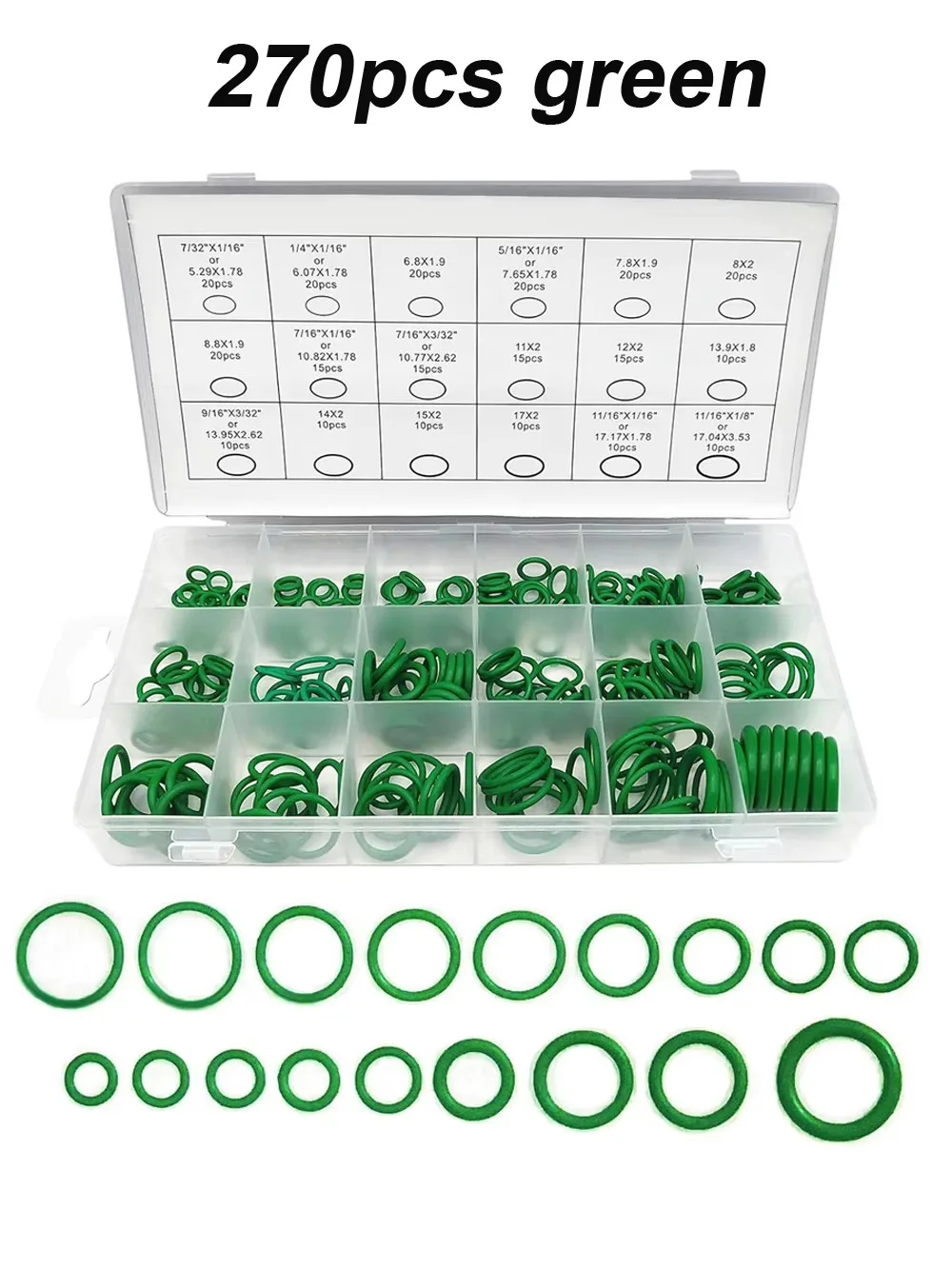 270/351 pièces – Joints d'étanchéité en caoutchouc de type O pour climatisation automobile – Accessoires de maintenance en caoutchouc pour joints de compression