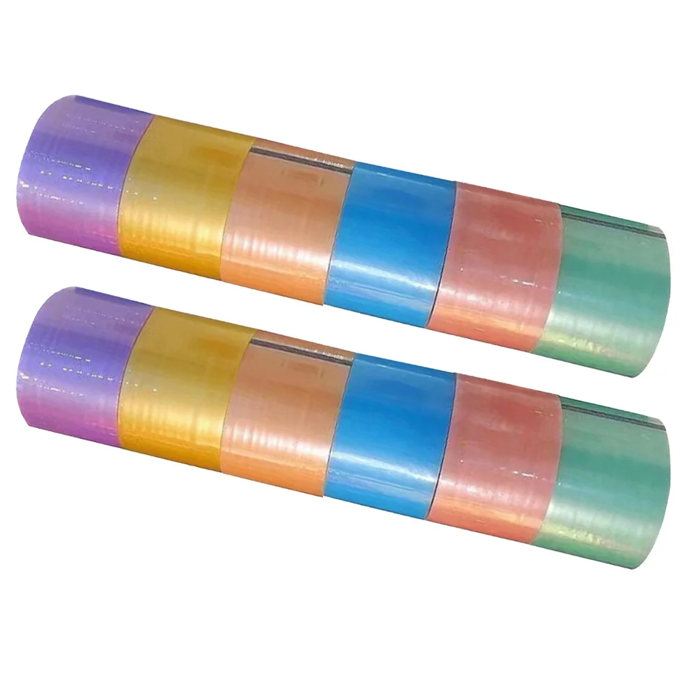 12 قطعة من أشرطة الكرة اللزجة، شريط لاصق ملون، حرفة يدوية للمتعة، ملحقات شريط كرات لاصقة ملونة للاسترخاء