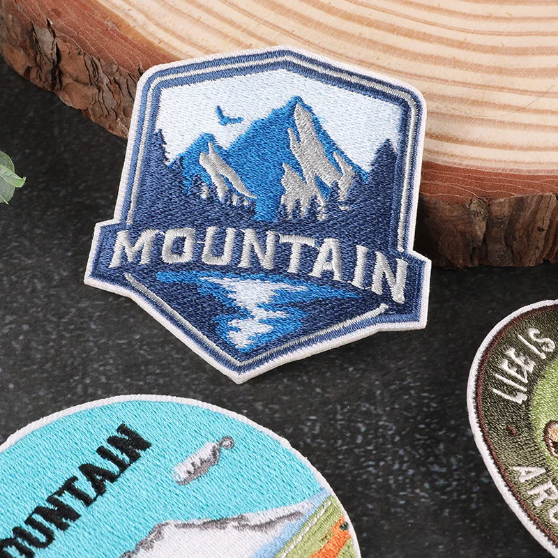 Embroidered Badge Patches for Clothing, Camping Sunglasses, Boy Scout Tent, Mountain Backpack, Embroidered Accessories, Iron on