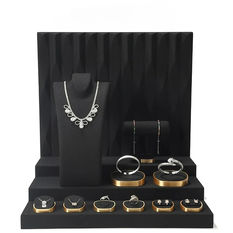 

Jewelry display props, necklaces, rings, jade display windows, jewelry staircase display racks