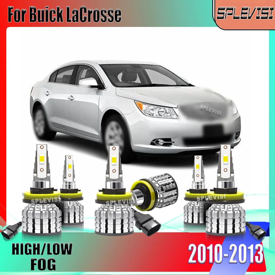 

High Efficiency All-Weather Safety LED Headlight High Low Beam Foglamp Bulbs Set SPLEVISI For Buick LaCrosse 2010 2011 2012 2013