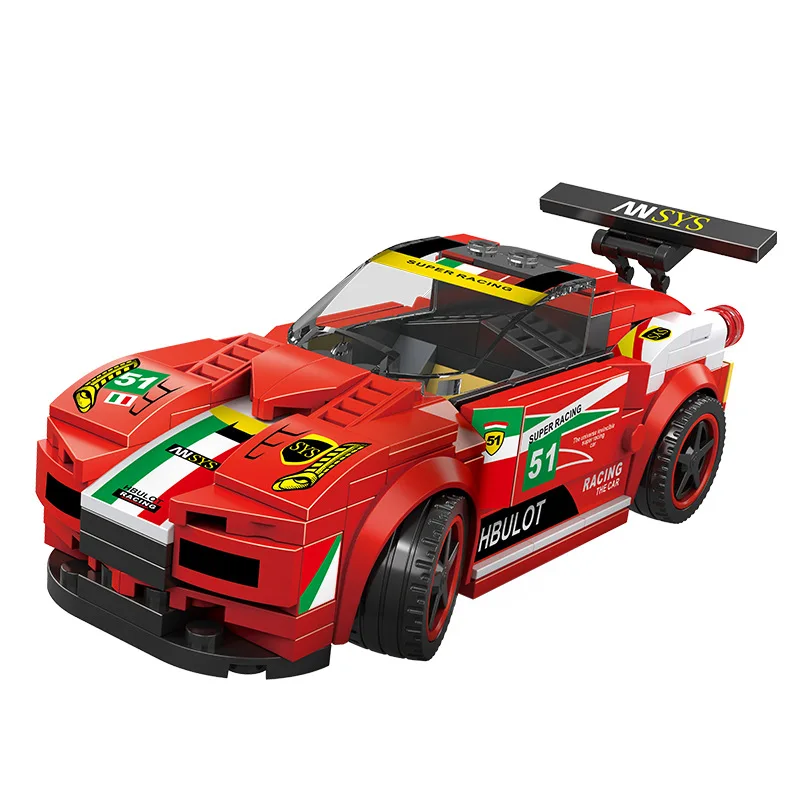 Speed Champion Italia Horse 458 Italia GT2 Supercar Building Block Super Sport Car Vehicle Bricks Racing Model Toys Collection