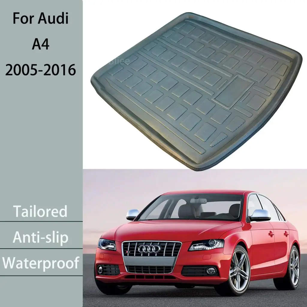 

Для Audi A4 S4 RS4 B7 B8 седан седан 2005-2013 2014 2015 2016 коврик для заднего багажника автомобиля индивидуальный грузовой подкладка багажника коврик для пола