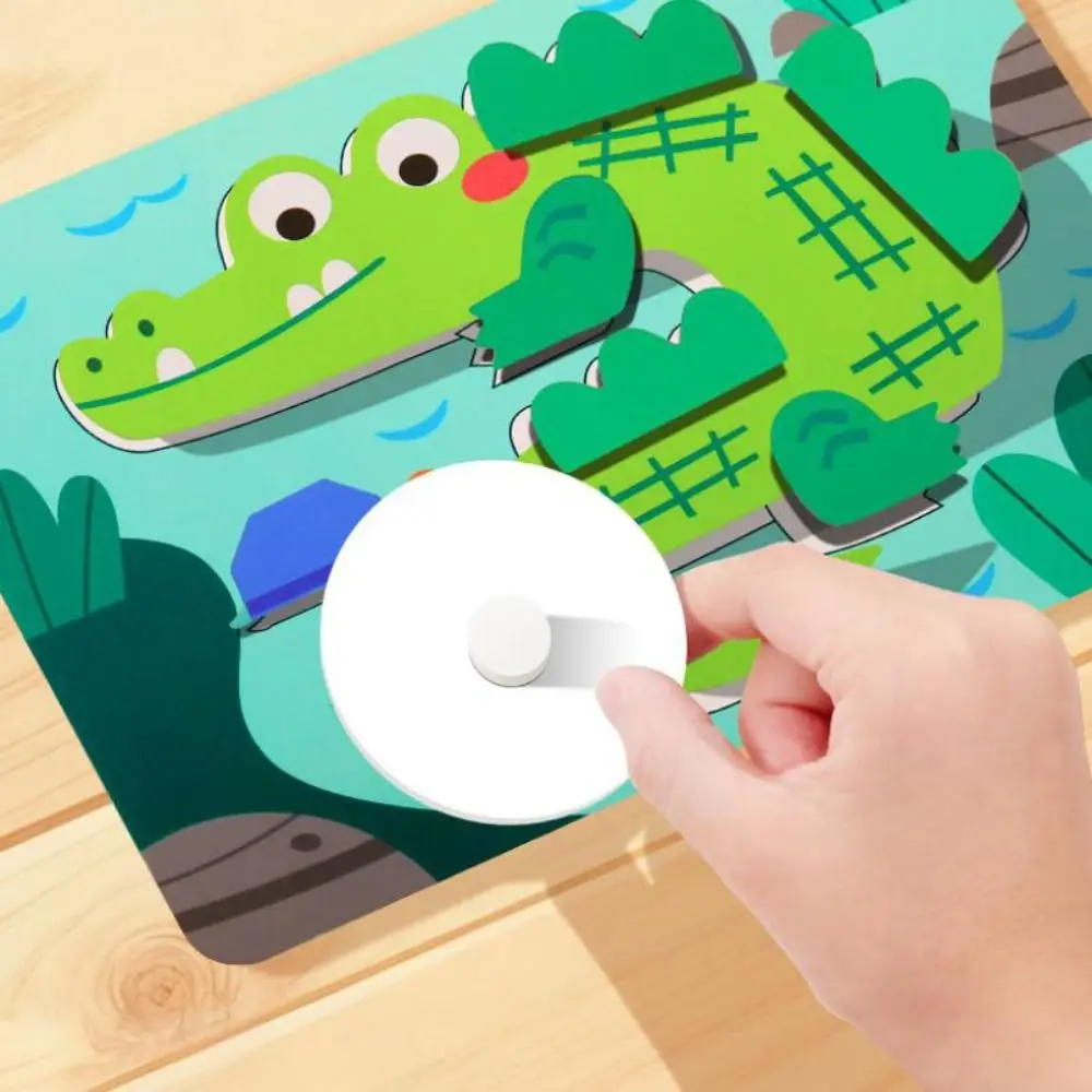 Educational Toys 3D Stereoscopic Sticker Montessori Handmade DIY Paste Material Kit Cute Cartoon Animals Sticker Book Toddlers