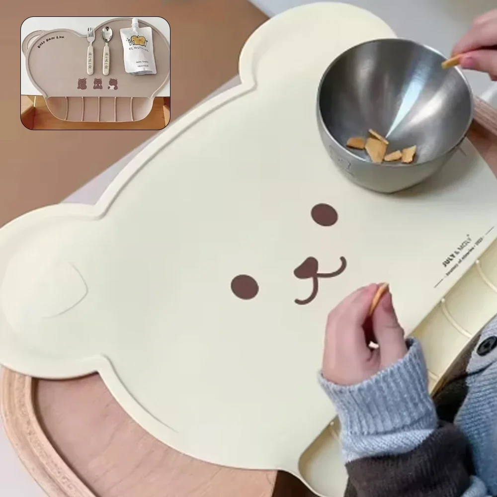 

Food Grade Silicone Baby Bib Table Mat Infant Tiny Diner Portable Suction Cup Placemat For Kids Baby Feeding Kitchen Placemat
