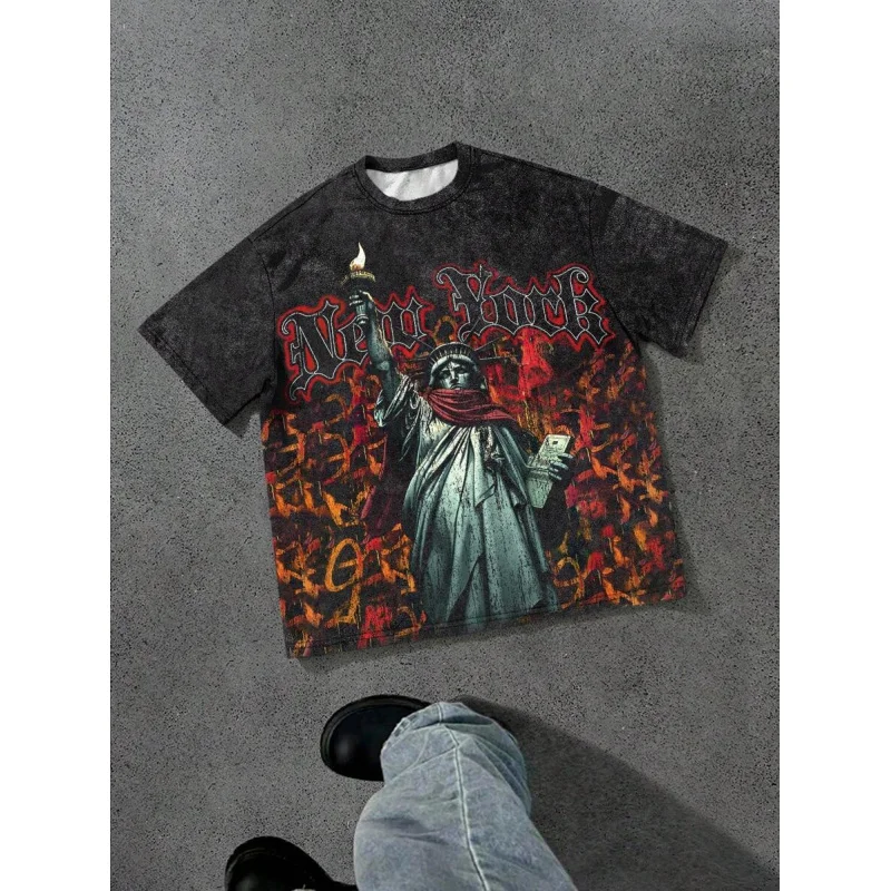 

Printed T-shirt Street Wear Streetwear Clothing Graphic T Shirts for Man Top Y2k Graphic Tee Gym Tshirt Vintage Tshirts Men's