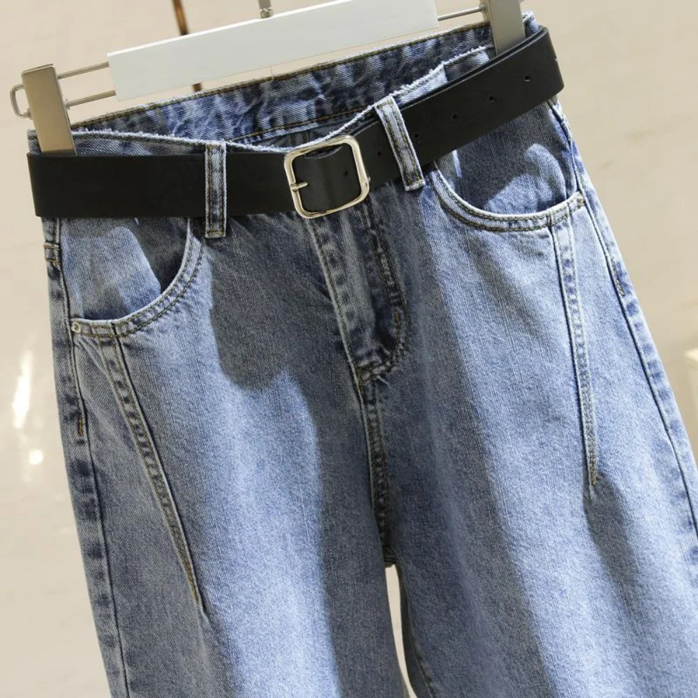 Calças de brim dos homens harem calças moda bolsos desinger solto ajuste baggy moto jeans masculino estiramento retro streetwear relaxado jeans cônicos