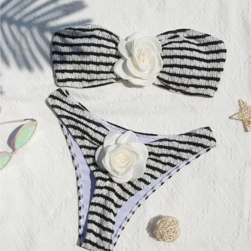 

Сексуальные полосатые бикини 2025, женские купальники с эффектом пуш-ап, женские пляжные купальники, купальные костюмы, бразильский комплект бикини, купальщица в бассейне