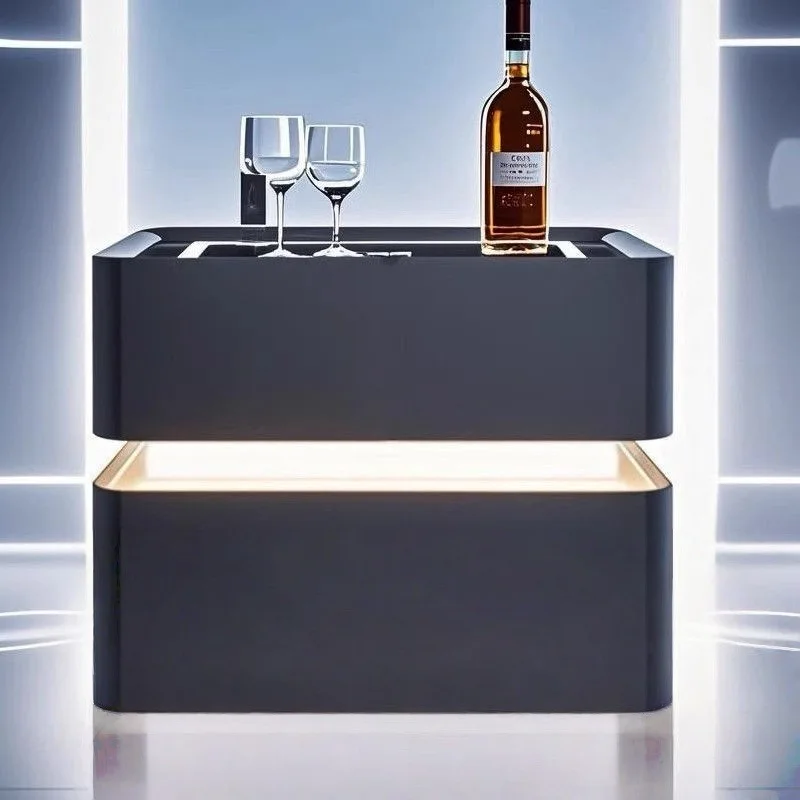 

Fingerprint lock, smart, bedside table, simple, modern, solid wood, bedside, light luxury