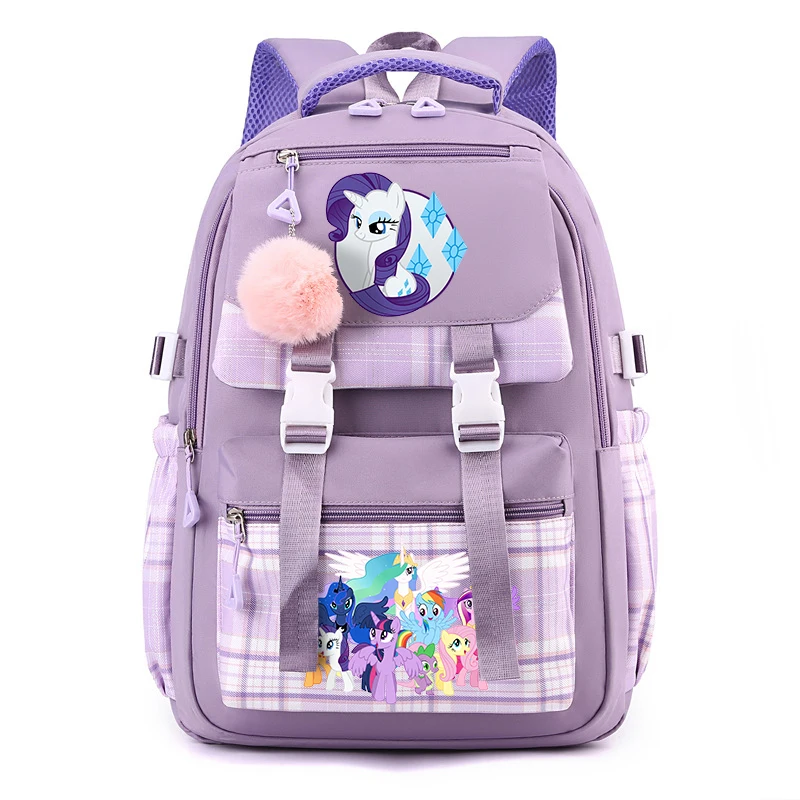 My Little Ponys Kids Anime Cute Backpack Children Cartoon Book Bag Girl Fashion Print Schoolbag Student Casual New Knapsack Gift