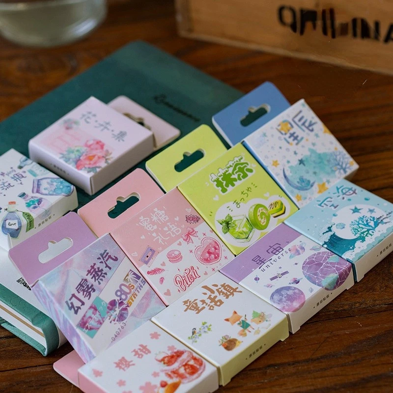 50pcs/pack Cute Flower Posters Mini Paper Sticker Decoration Diary Scrapbooking Label Sticker Stationery