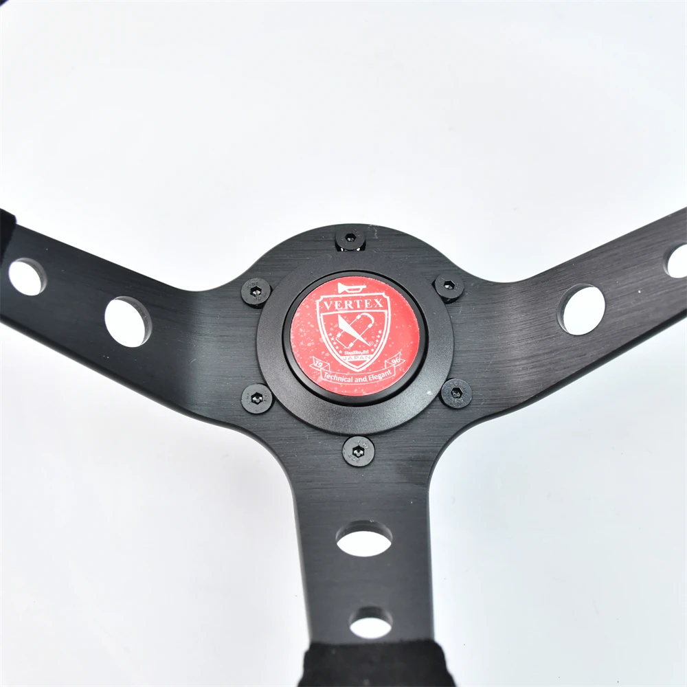 VERTEX 320mm Car Steering Wheel Deep Dish 6 Bolts Universal Sports Steering Wheel With Leather Embroider 6
