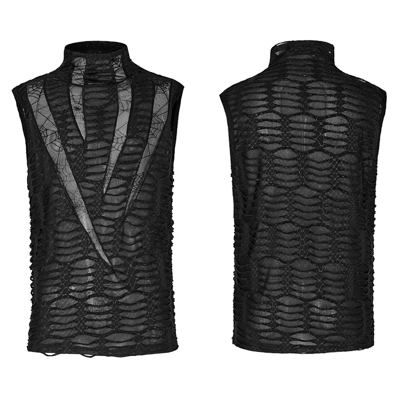 Punk Rave Sexy Men\'s Goth sharp teeth vest Top WT777