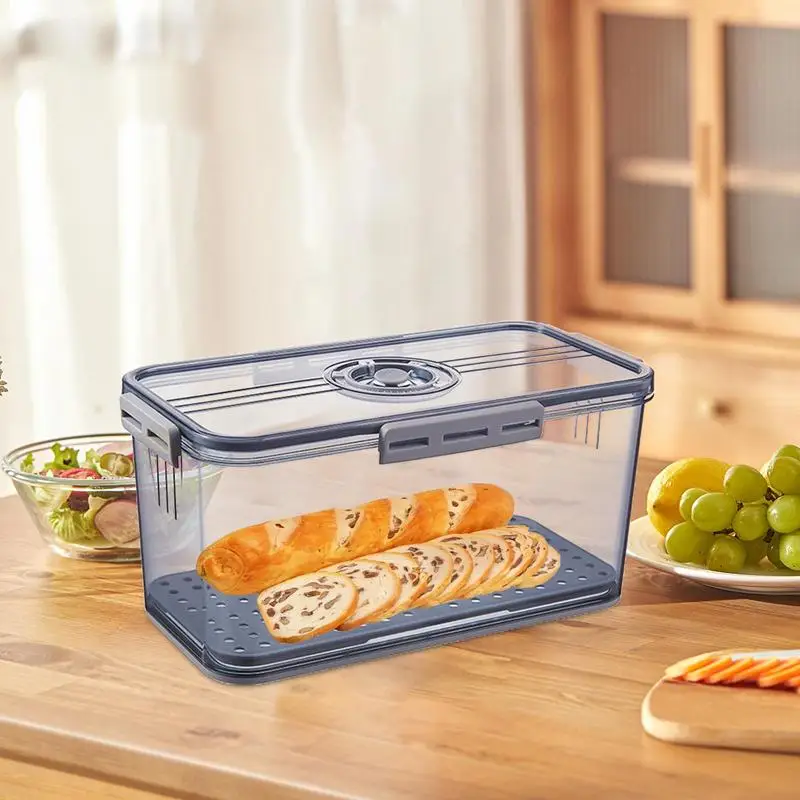 Bread Bin For Homemade Bread Reusable Time Recording Bread Storage Container Bread Holder Bin Airtight Loaf Bread Saver Bread