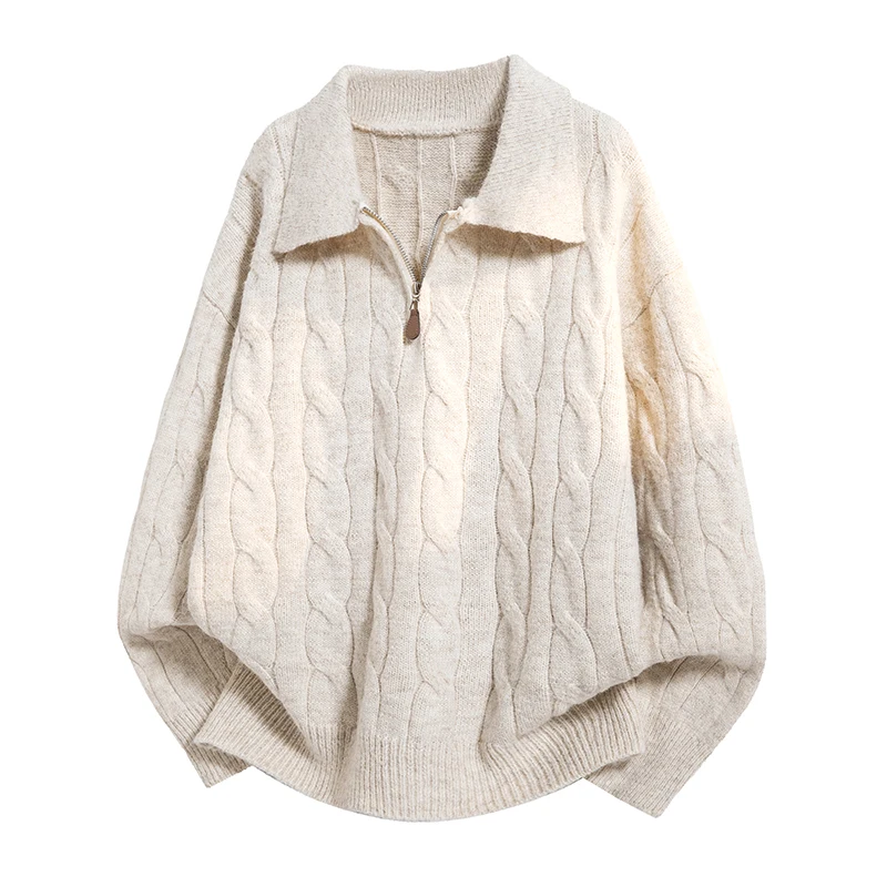 

Свободный утепленный свитер с круглым вырезом для пар, вязаный, осенне-зимний, модный, повседневный, из смеси полиэстера, нейлона и шерсти