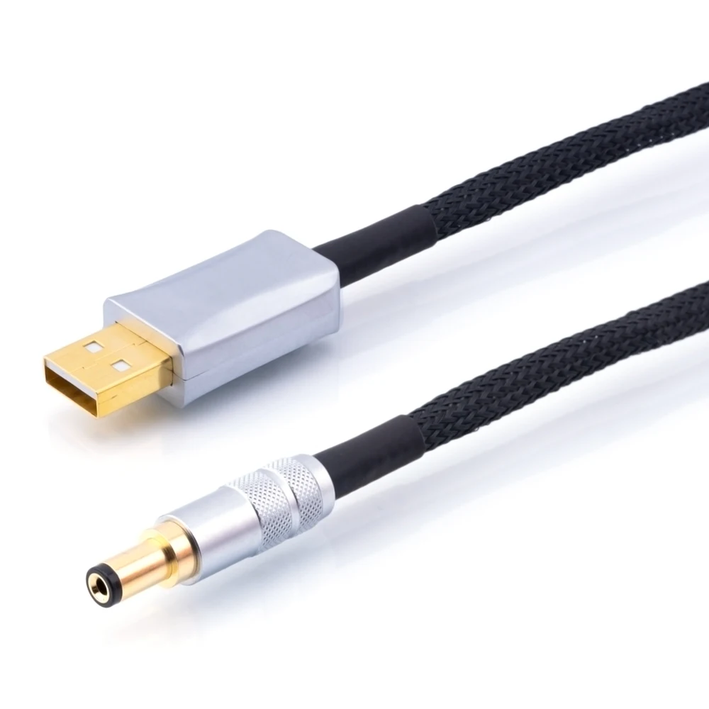 Silver Plated OCC High-fidelity Hifi DC Power Cable USB A-2.5mm/2.1mm Dedicated Audiophile Audio DC 5.5*2.5-2.1 for Keces Linear