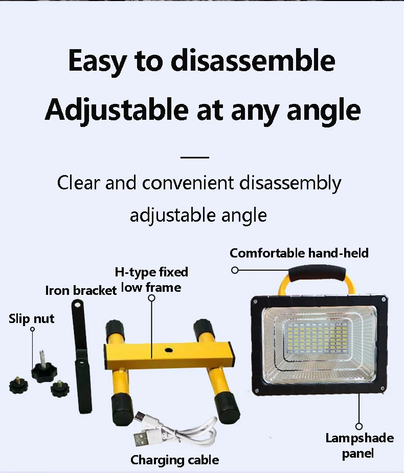 Reflector LED para exteriores con alta potencia 8000W, reflector móvil para acampar, luces de ingeniería