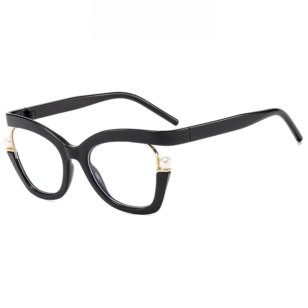 Pearl Decorative Cat Eye Reading Glasses Purple Vintage Rainbow Gradient Eyeglasses Frame High Quality Candy Color