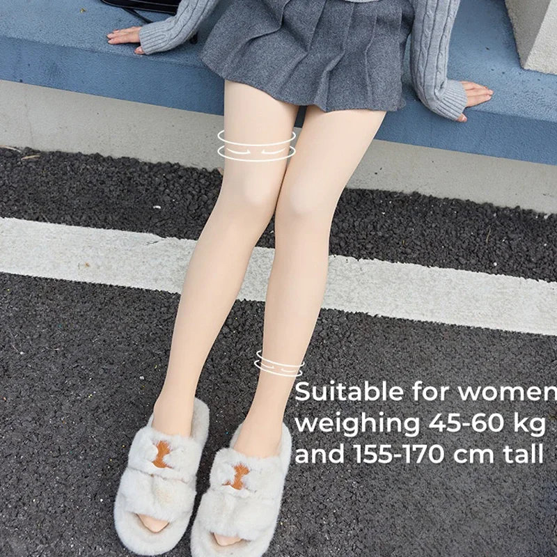 Fall Winter Women's Bare Leg Artifact Double-layer Warm Thermal Tights Young Ladies Beauty Skin Concealer Pantyhose Naked Leg