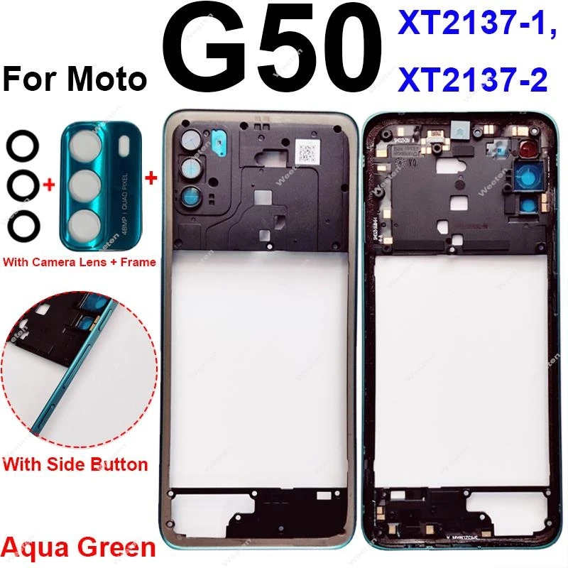 Middle Housing Frame For Motorola Moto G50 G50 5G XT2137 XT2149 Middle Frame Cover Bezel Flex Cable Parts