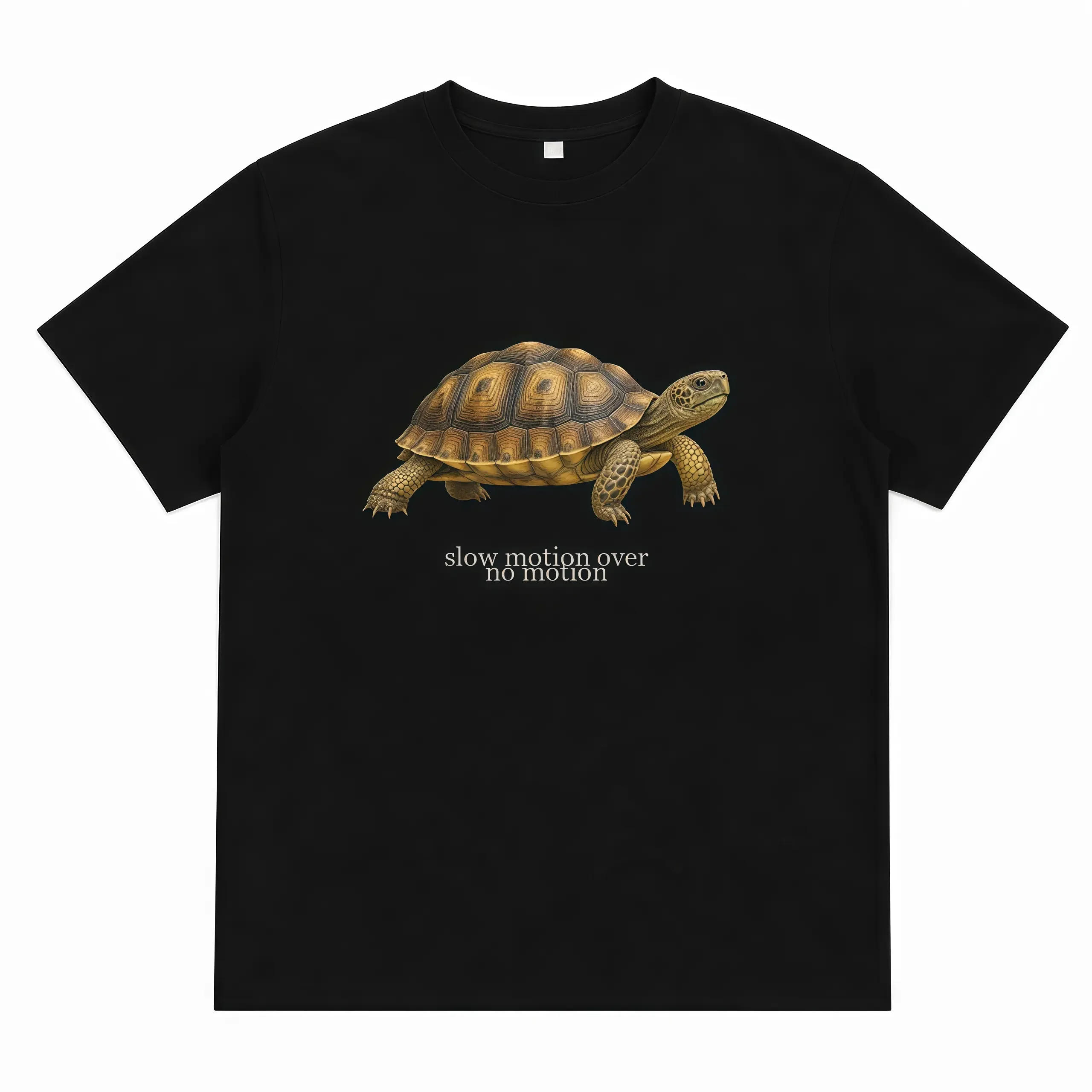 Unisex Slow Motion Turtle Graphic Tee - Casual Cotton Retro Streetwear Shirt, Round Neck Short-Sleeve, Cargo-Inspired Sporty Chic Top, Easy to Pair with Joggers, Sports & Outdoor Clothes, Boyfriend Gift Menswear T-Shirt Womenswear