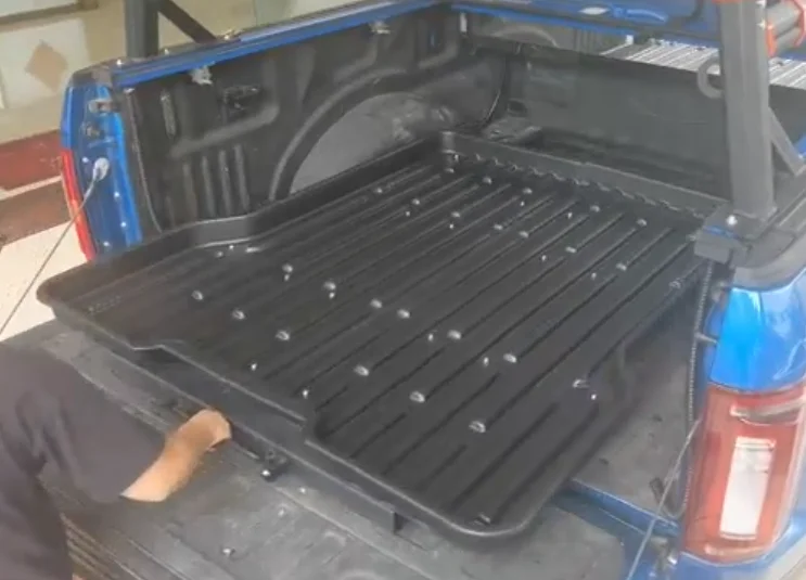 ลิ้นชักเลื่อนสำหรับกระบะท้ายรถกระบะ  รางเลื่อนสำหรับวางพาเลท  แผ่นเลื่อนสำหรับกระบะท้ายรถกระบะ