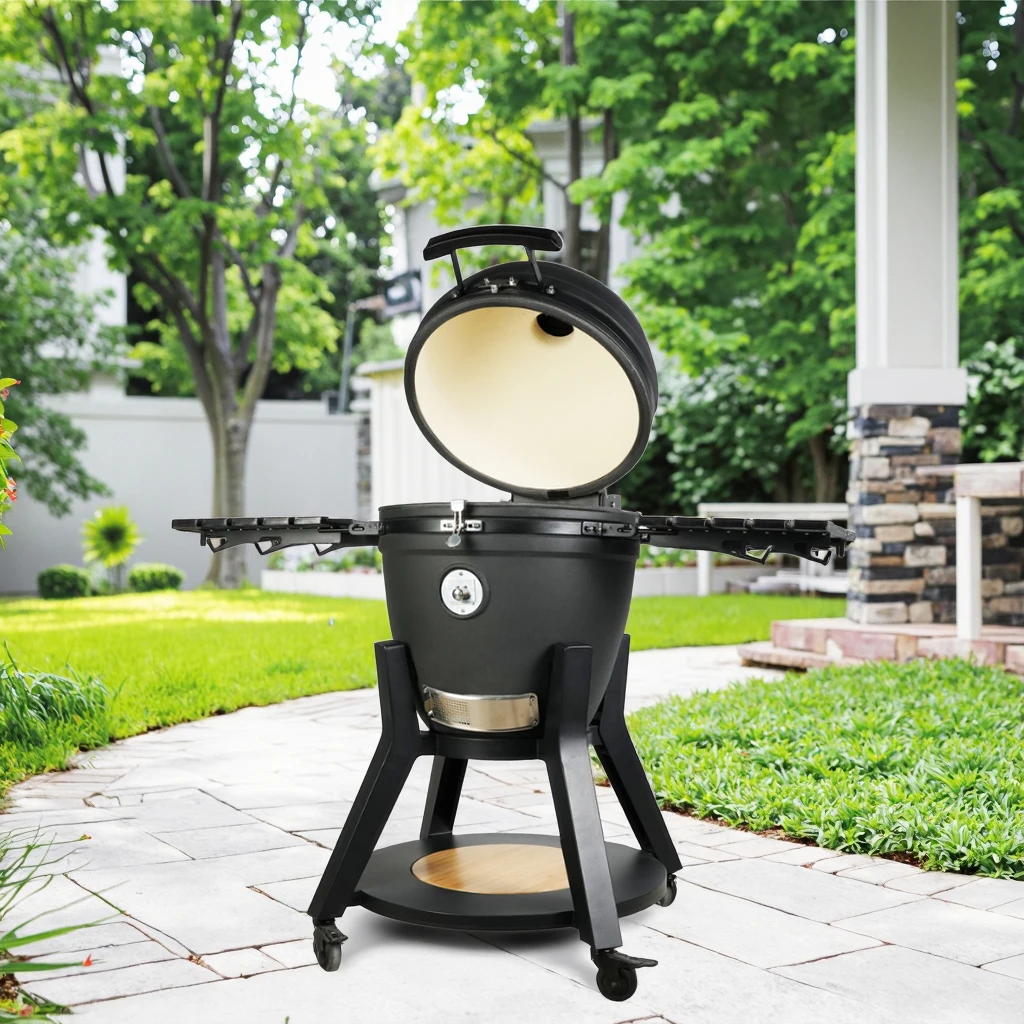 

Modern Premium Chinese Bbq Grill Charcoal Barbecue Kamado Ceramic 21-Inch Smoker Trolley Moroccan Table Outdoor Stainless