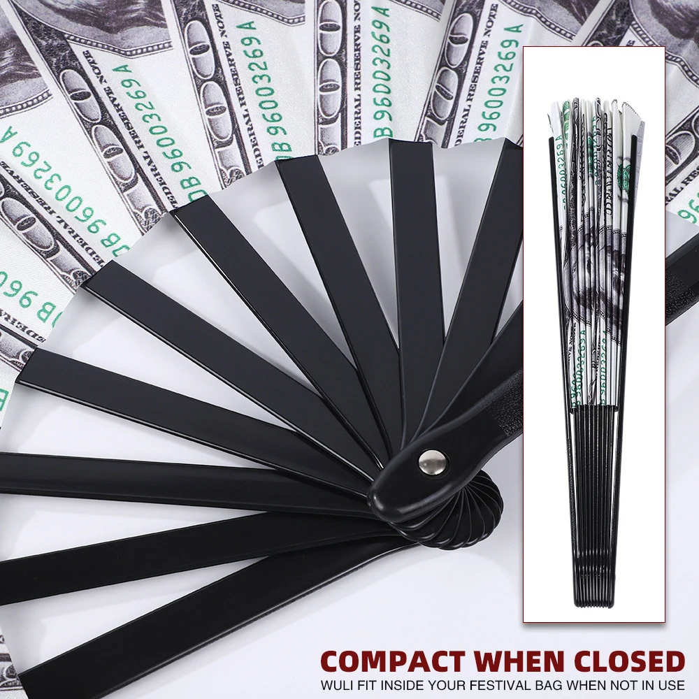 

Durable Plastic Dollar Bill Folding Fan Compact Travel Design for Weddings Parades Heat Resistance Event Essential Accessories