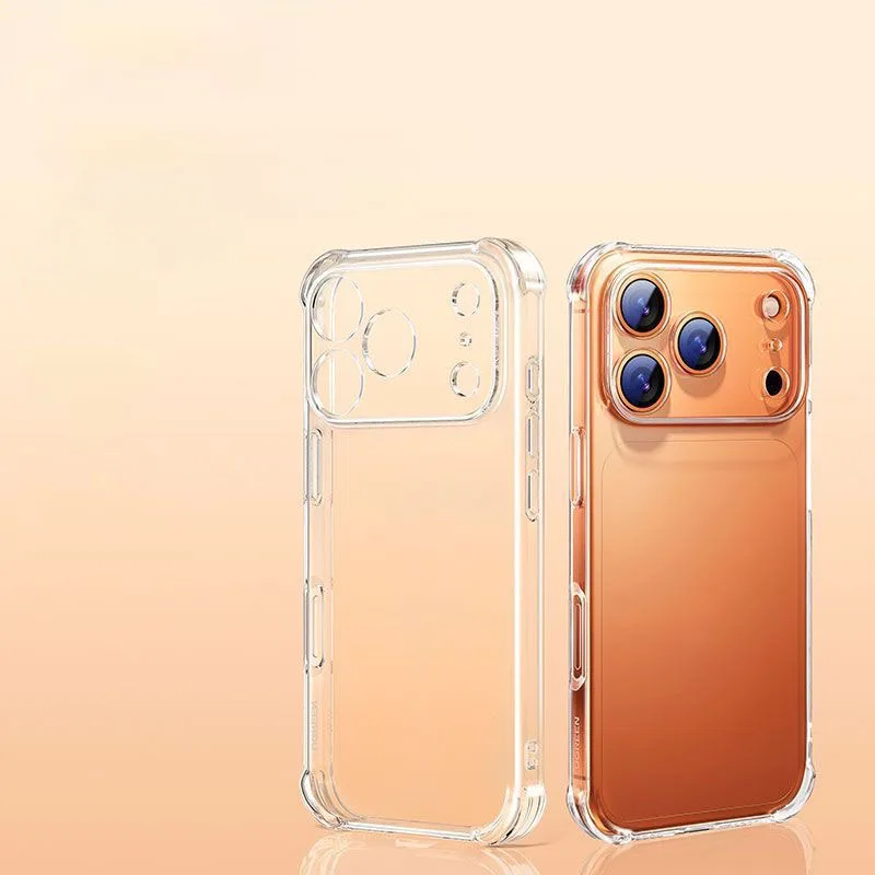 Anti-Fall-stoßfeste Hülle für iPhone 17 16 15 14 13 12 11 Pro Max Mini 8 7 6 6S Plus SE für iPhone 17 Air TPU transparente Abdeckung