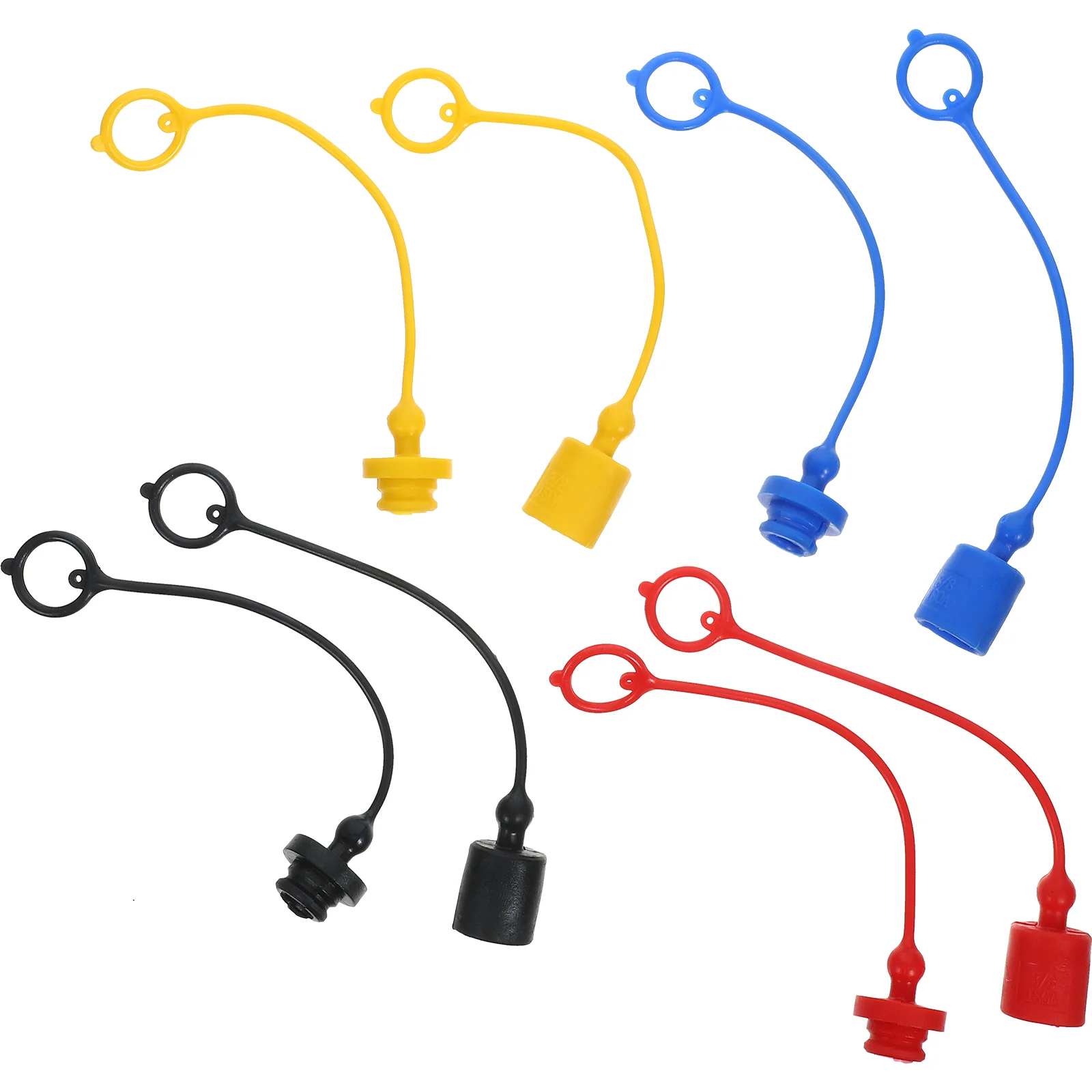 8pcs ISO7241A Hydraulic Quick Coupling Dust Caps 1 2inch Yellow Red AntiDust Fittings Hydraulic Parts