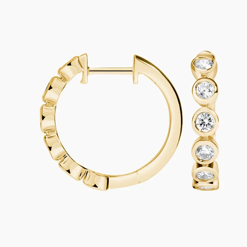 Moissanite Diamond Hoop Earrings 925 Sterling Silver for Women White Gold Plated/18k Gold Plated Fashion Simple Ear Fine Jewelry