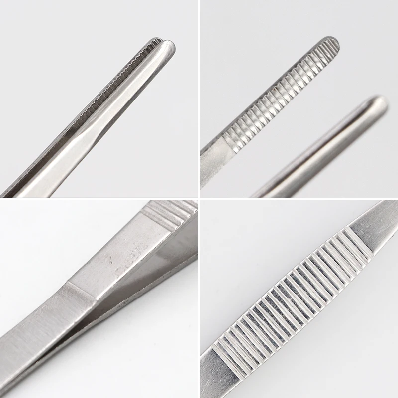 Stainless Steel Medical Tweezers Tissue Holding Forceps Dental Precision Long Straight Forceps Tweezers Surgery Tool