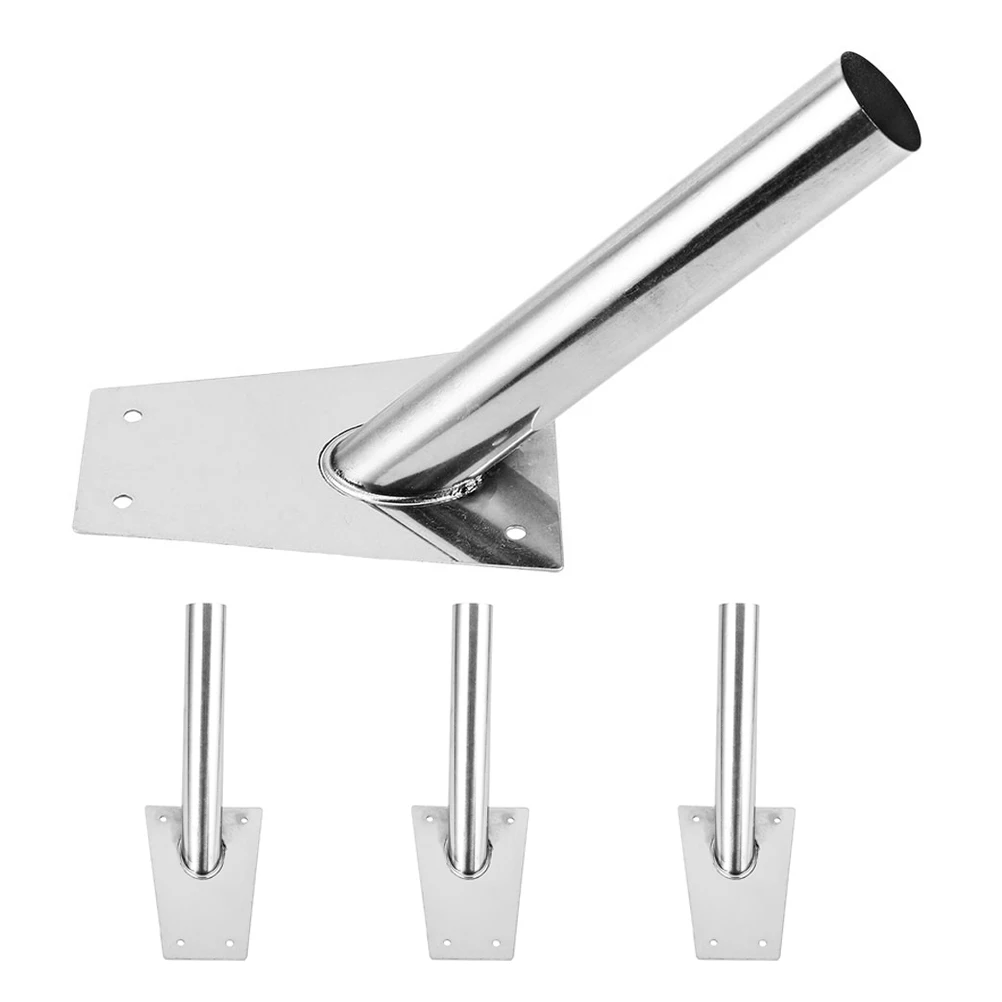 

4Pcs Stainless Steel Flag Pole Holder Outdoor Wall Mount Bracket Durable Weather Resistant Easy Installation Flag Holder