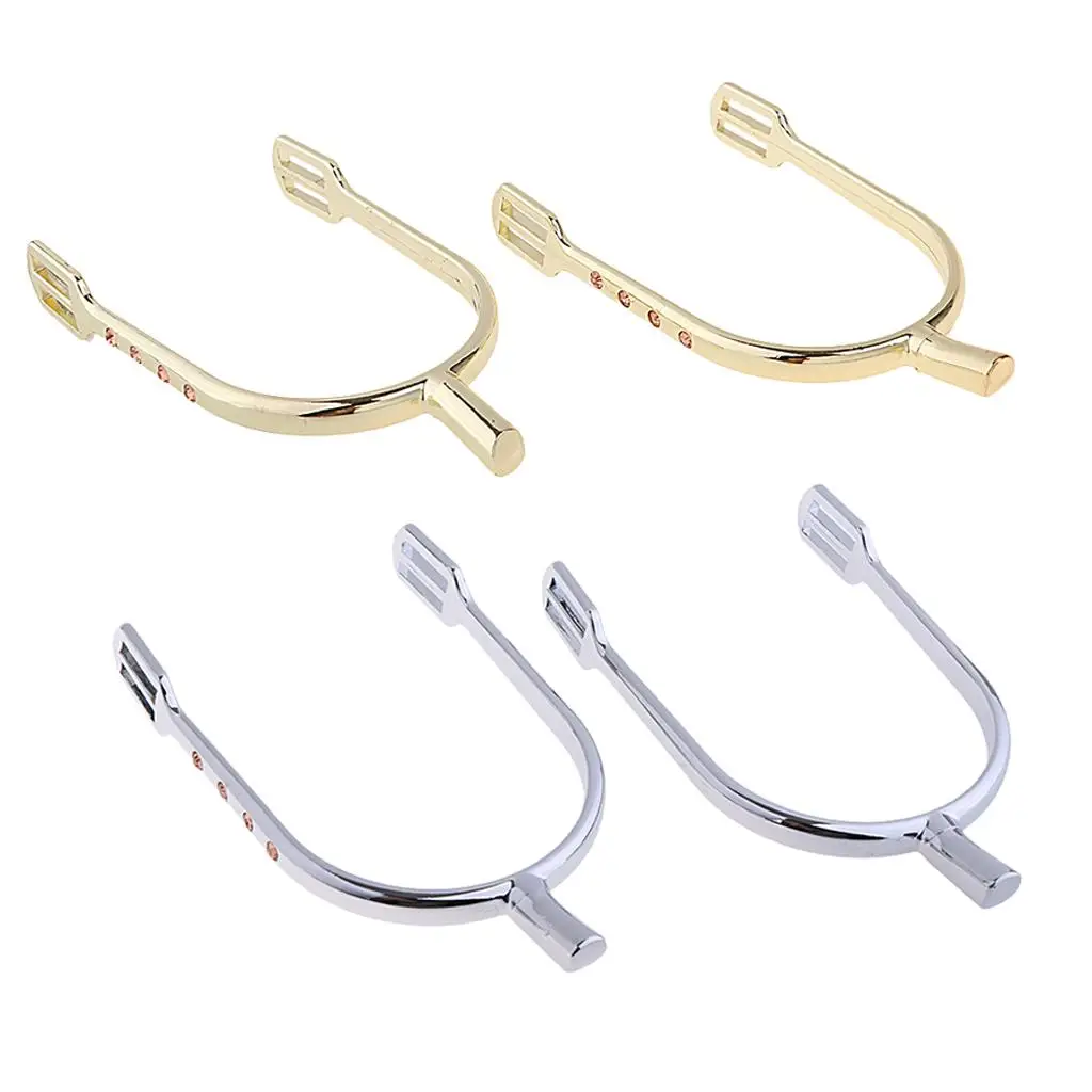 1 Pair Zinc Alloy Equestrian Spurs English Spurs Horse Riding Spurs 12*8*2cm - Gold & Silver