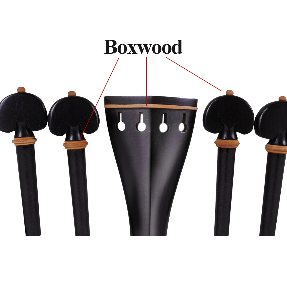 4/4 Size Violin Accessories 1 Set Ebony Wood Violin Peg Chin rest Tailpiece Endpin Durable portable New Violin Tools