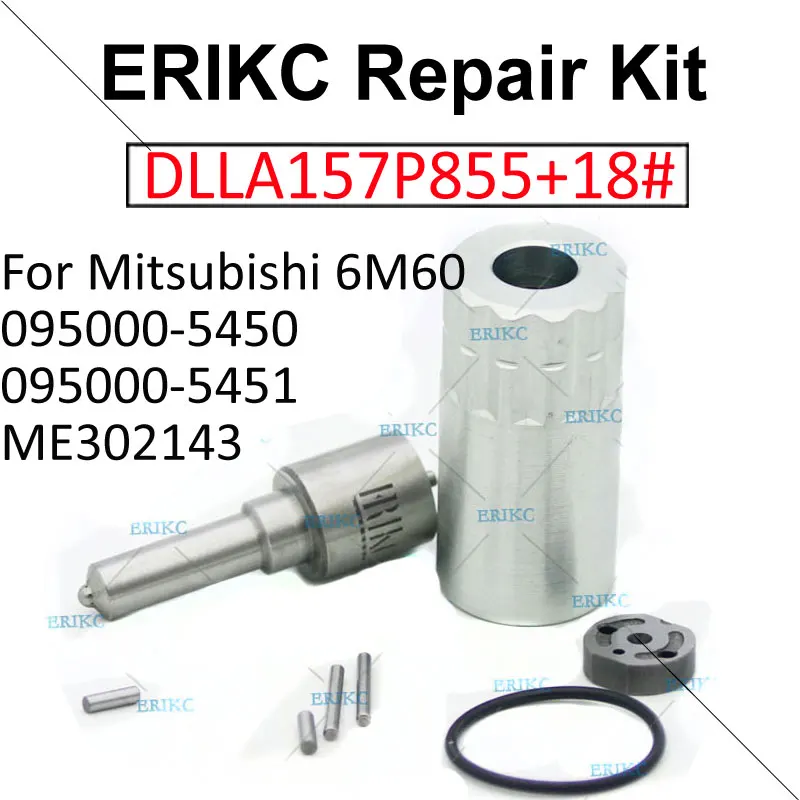 095000-5450 Fuel Injector Overhaul Repair Kits Nozzle Tip DLLA157P855 Valve Plate 18# for Mitsubishi 6M60 ME302143 095000-5451